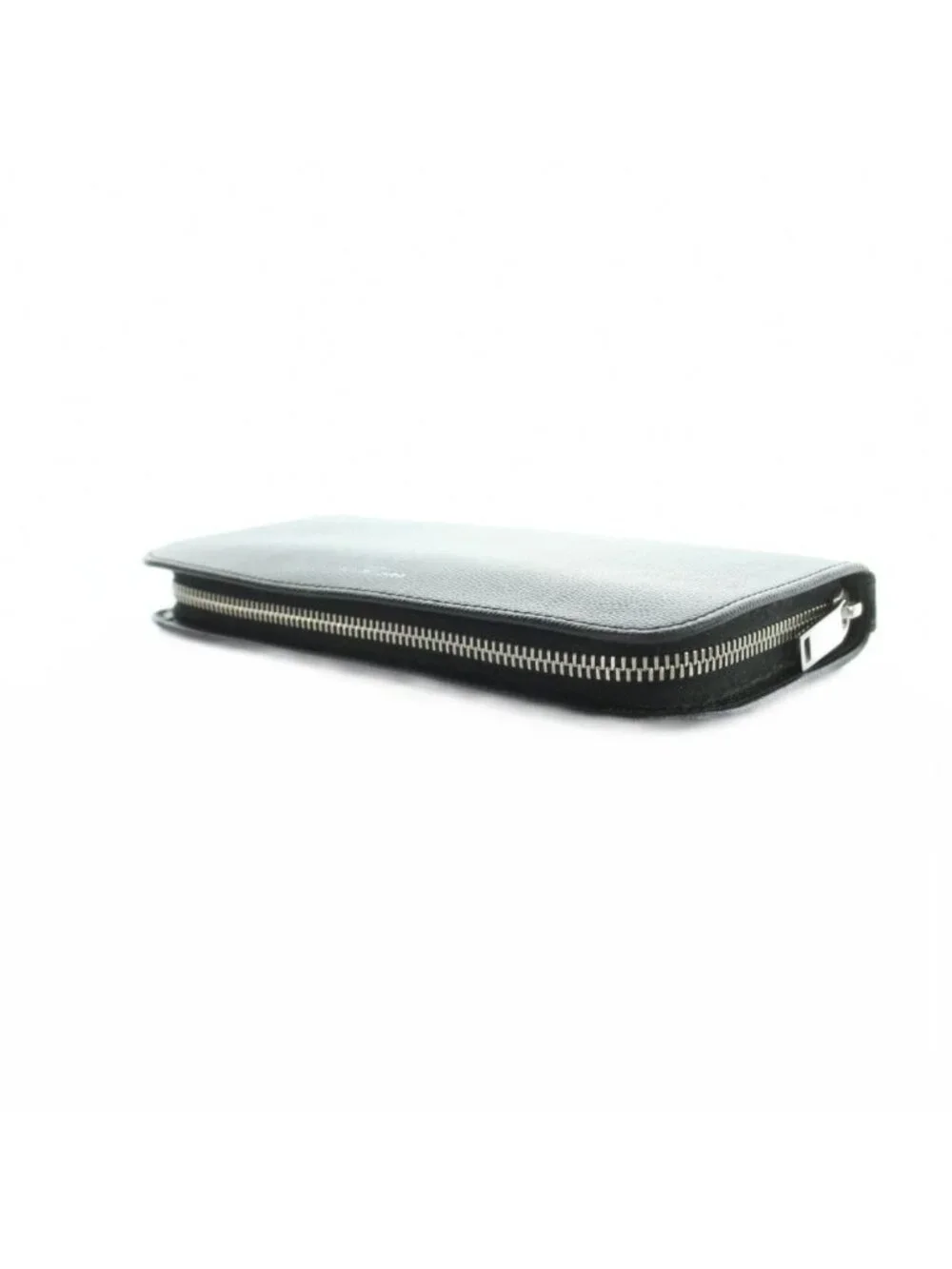 Saint Laurent Paris Wallet Logo Leather Zip Around Black - Picture 4 of 9